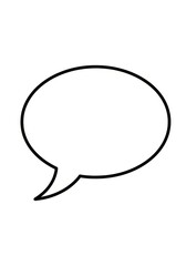 Blank Speech Bubble Outline - Simple black outline of a speech bubble, perfect for adding text or as a design element