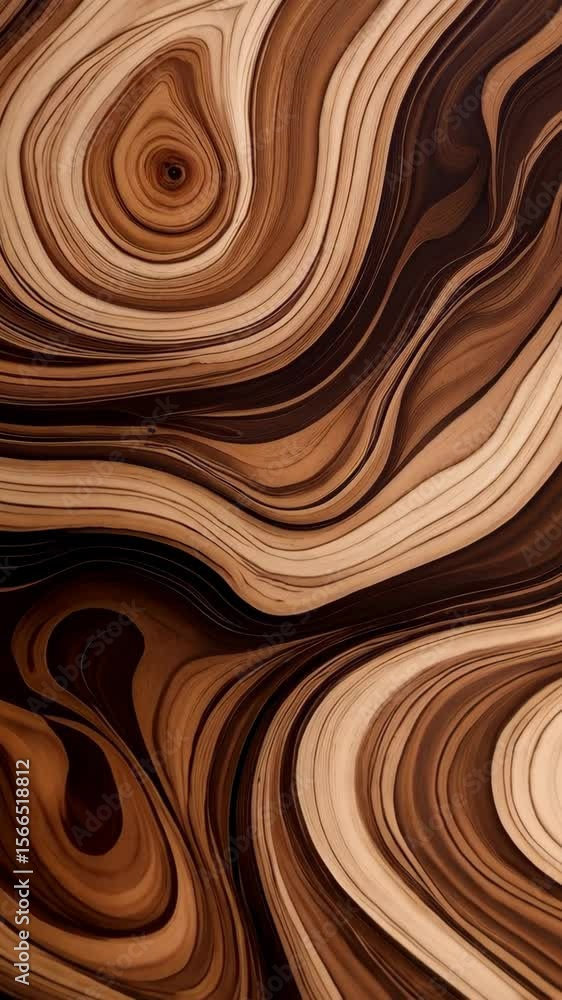 Aufkleber intricate abstract pattern with flowing lines and swirls in chocolate brown, beige and tan colors cr