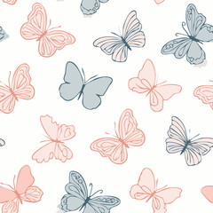 Butterfly Pattern – Hand Drawn Vector Illustration