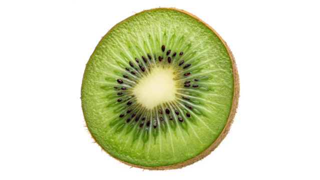 fruit wheel slice of kiwi isolated on transparent background