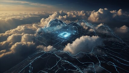 Cloud computing data transfer online digital server