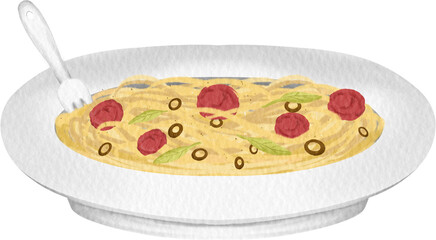 watercolor spaghetti