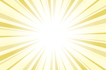 Sunburst Background. Summer Backdrop. Radius Cartoon Pattern Abstract Background. Arylide Yellow Yellow Rays Vector Illustration.