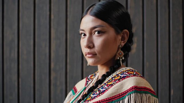  Jeune femme en tenue traditionnelle avec tresses et perles