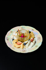 Delicious Cheese Platter with Honey	