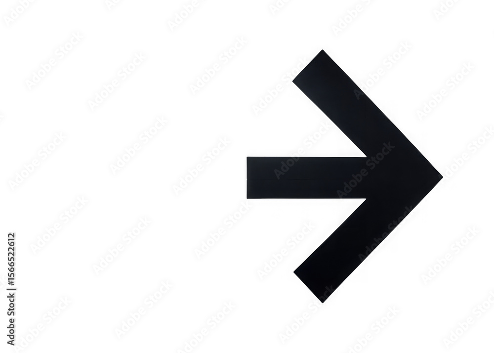 Poster a bold dark gray arrow pointing to the right isolated on transparent background