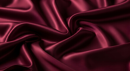 Obraz premium Satin silk in deep maroon with light reflections forming soft geometric shapes