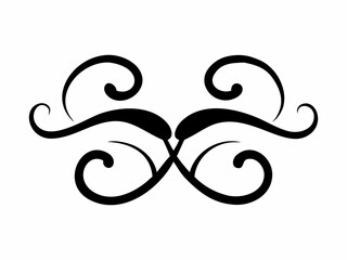 Elegant and symmetrical black line art flourish design, perfect for adding a touch of...