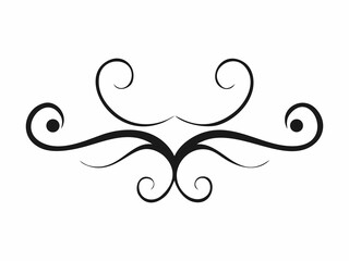 Elegant and symmetrical black line art flourish design, perfect for adding a touch of...