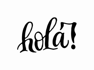 Handwritten Hola! Spanish Greeting Card Design