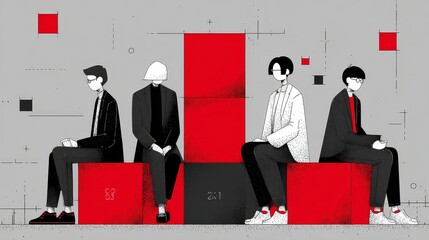 Business Team Building collaboration leadership Elegant Minimalistic Award on Clean Surface