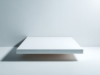 Fototapeta premium Minimalist white platform stage with soft shadows and subtle lighting