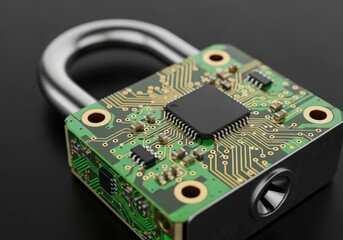 Security Padlock - Symbolizing data protection, cybersecurity, technological advancement, privacy, and secure access. A modern take on traditional security