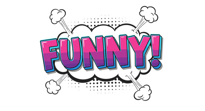 Comic style vector illustration with bold text design for humorous concepts and graphic art projects
