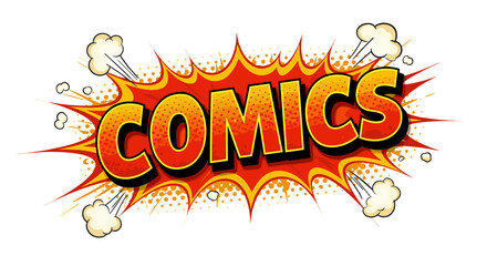 Naklejka premium Colorful comics explosion vector illustration for pop art design and poster