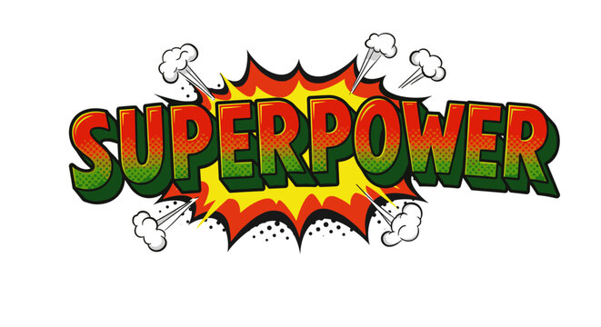 Comic style superpower explosion vector illustration for design and print projects