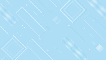 bstract Background with Memphis Retro Style Element and Blue White Pastel Color