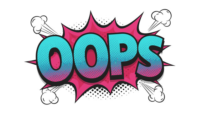 Comic style oops expression vector illustration for retro pop art design