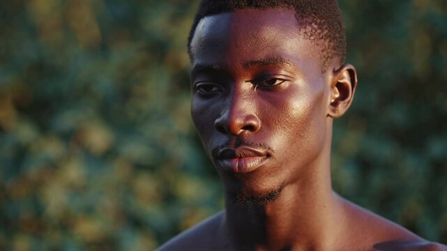  Jeune homme pensif  sous la lumi&egrave;re du soleil