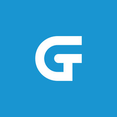 Monogram Initial Letter G GT Logo design vector template