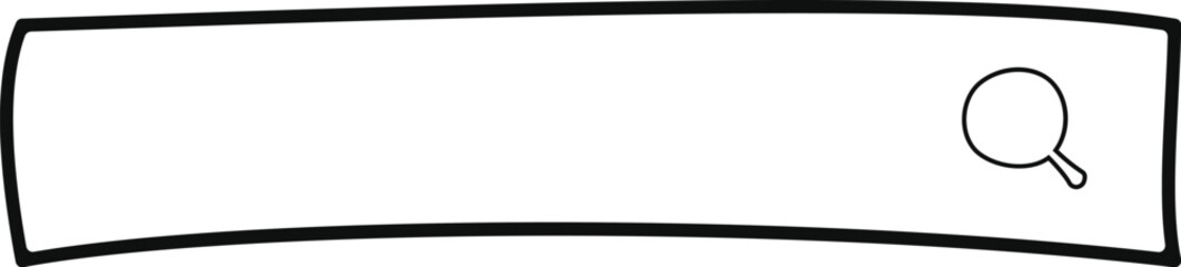 Minimalist hand-drawn search bar icon, transparent vector icon symbol