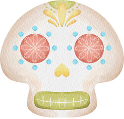 watercolor skull