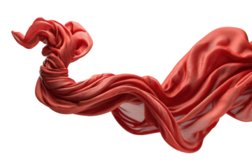 PNG Flowing red fabric with dynamic swirling movement on black background