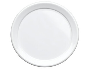 A sleek and modern white porcelain plate, showcasing its smooth surface and elegant design.