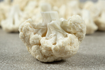 Fresh Organic White Cauliflower Close-Up