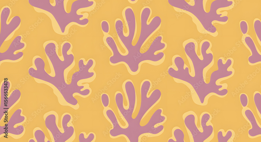 Poster abstract underwater coral reef pattern: captivating overhead view showcasing a vibrant coral reef ec