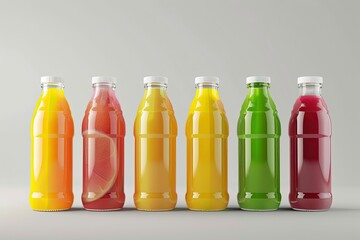 High Quality Image of Natural Juice Bottles Mockup