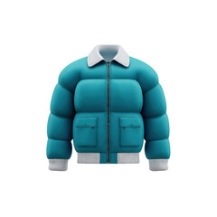 Down jacket in teal color