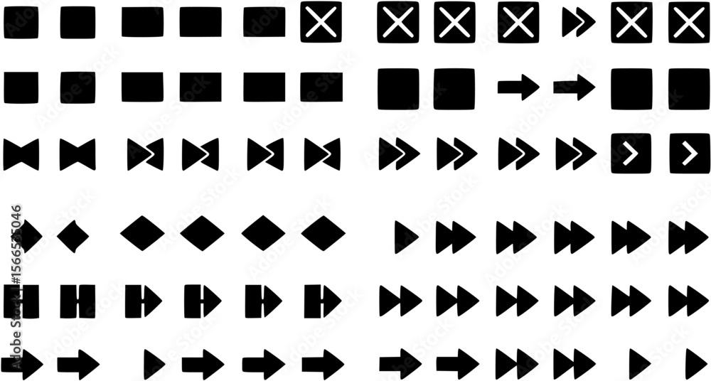 Wall mural full screen vector black icons. set of full screen and exit full screen icon. arrow mark icons. scal