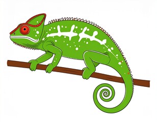 Obraz premium chameleon on a white background