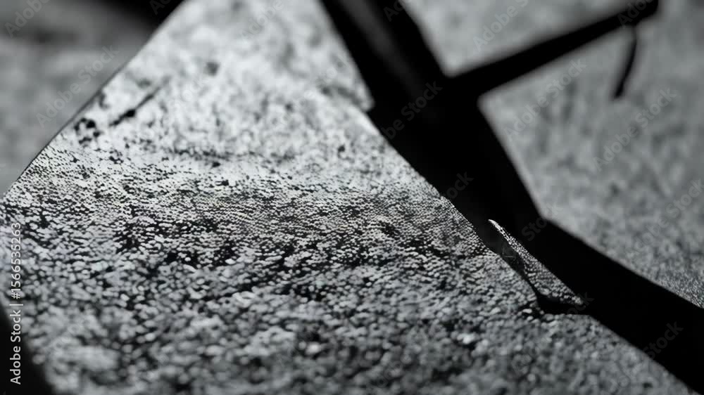 Aufkleber close up of abstract geometric shapes with grainy texture and dark edges in minimalist style
