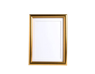 An elegant golden picture frame with a white mat stands ready to showcase cherished memories or beautiful artwork.