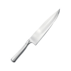 Obraz premium Sharp stainless steel chef's knife isolated on transparent background.