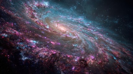Breathtaking Deep-Space Image of a Vast Spiral Galaxy with Vibrant Stars and Cosmic Dust