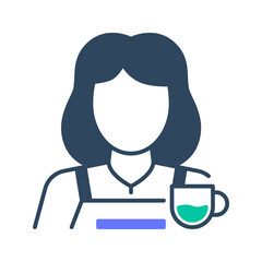Barista icon. barista, coffee, cafe, brew, serve, espresso, uniform, expert, drink. Vector Icon Illustration