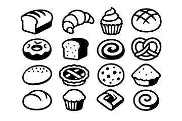 set of sweets. vector illustration