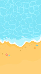 Obraz premium Blue Beach Summer Season Lanscape Illustration