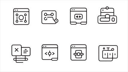 No-Code vs Low-Code Tools icon set