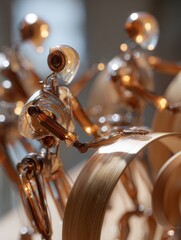 Creative Team Collaborating In A Sunlit Artist Studio Using Glass Figurines And Tools