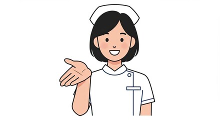 Smiling Female Nurse Offering Helping Hand