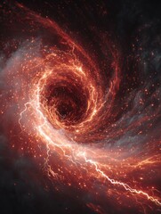 Dynamic Data Vortex With Red Energy