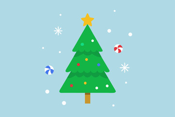 christmas tree with snowflakes