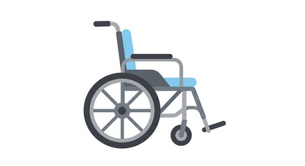 Vector illustration of a flat design wheelchair isolated on a white background
