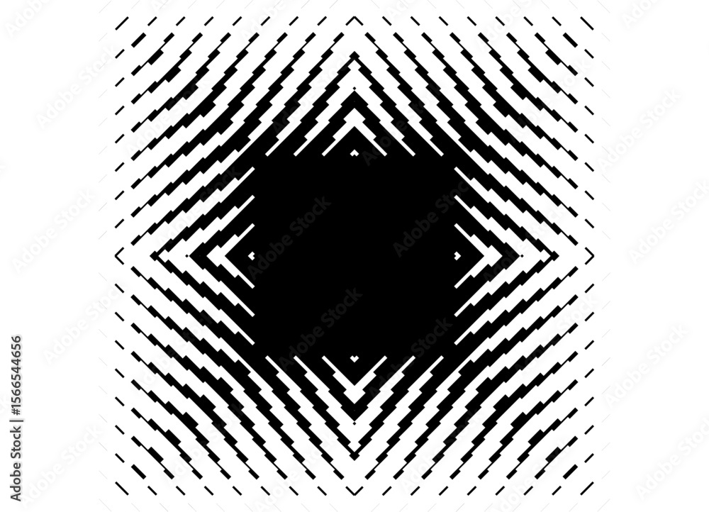 Poster abstract vector pattern of black pixels on white background. square design element, vector backgroun