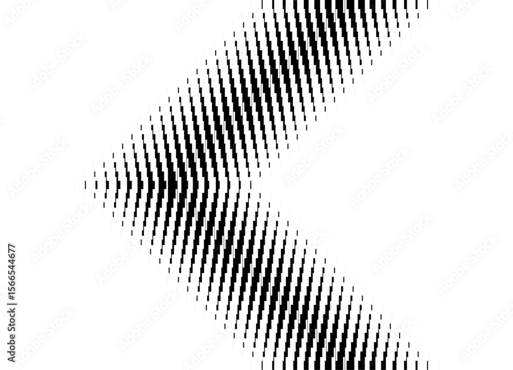 Poster abstract vector arrow from black pixels on white background. sports design element, pointer, directi