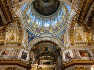Interior of the St. Isaac's Cathedral in Saint Petersburg, Russia
